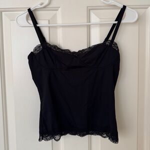 Lioness Black Lace Trim Tank Top